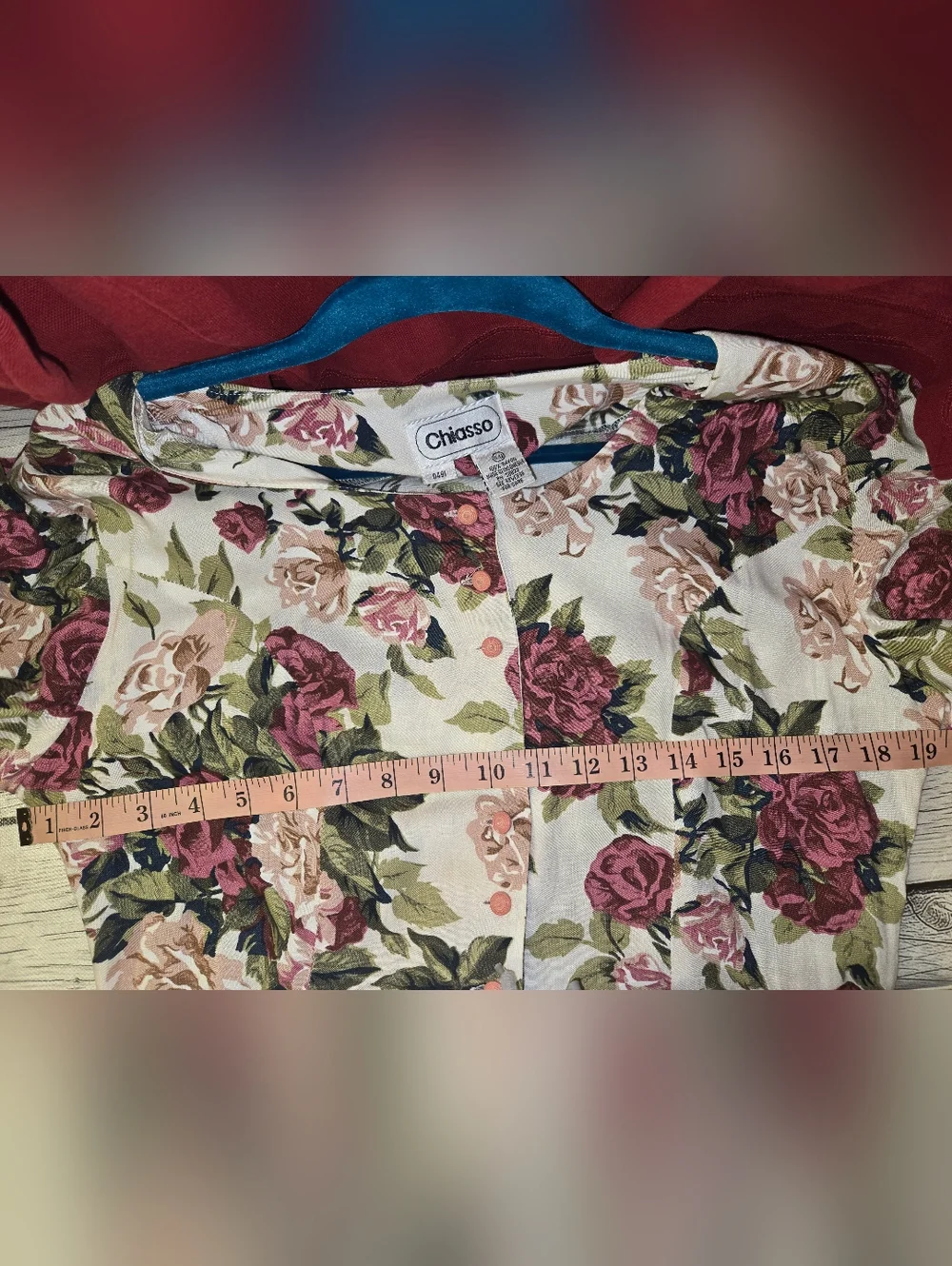 Chiasso Floral Midi Dress Cottagecore Lace Up Back Button Front  Women’s 11/12 - Picture 7 of 7